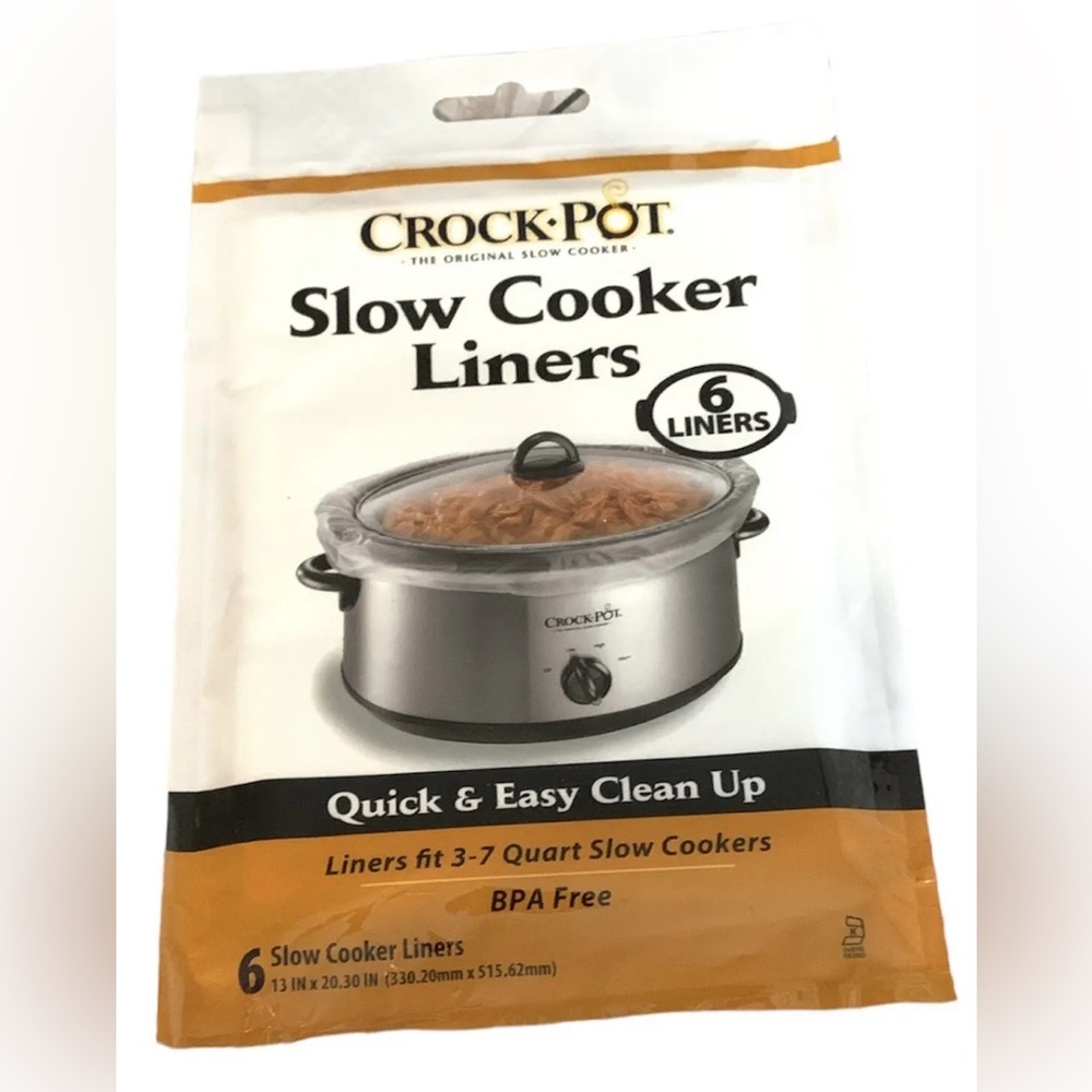 Crock-Pot Slow Cooker Liners Fits 3-7 Quart Cookers 6 Pack BPA Free Easy Cleanup